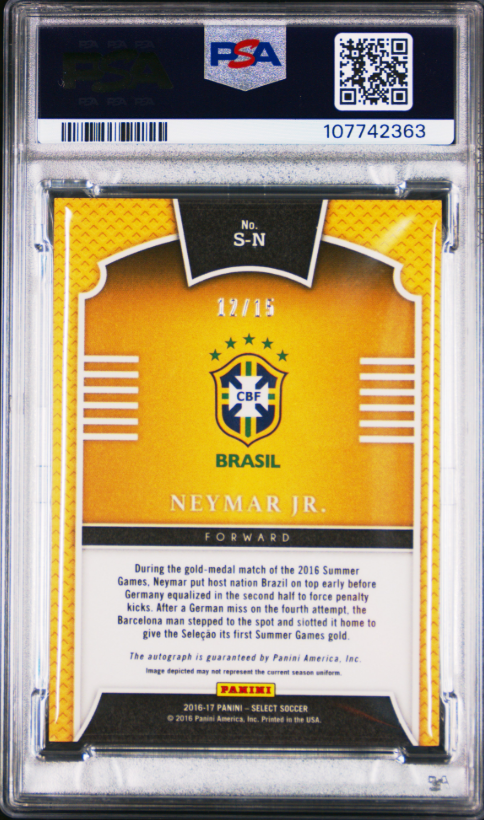 2016 PANINI SELECT SIGNATURES #S-N NEYMAR JR. SIGNATURES-COPPER