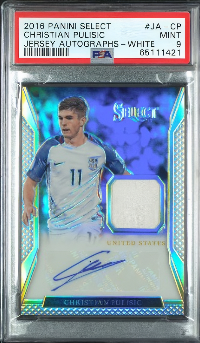 2016 PANINI SELECT JERSEY AUTOGRAPHS #JA-CP CHRISTIAN PULISIC JERSEY AUTOGRAPHS-WHITE